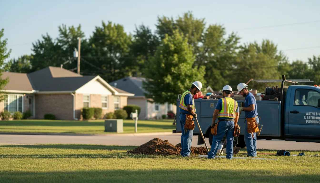Residential water line and bathroom plumbing service in Kennedale, TX